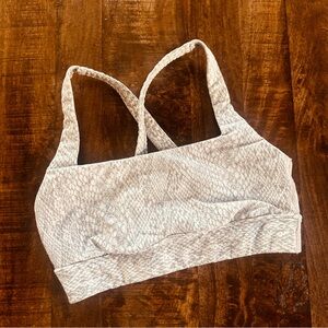 Textured White Sports Bra